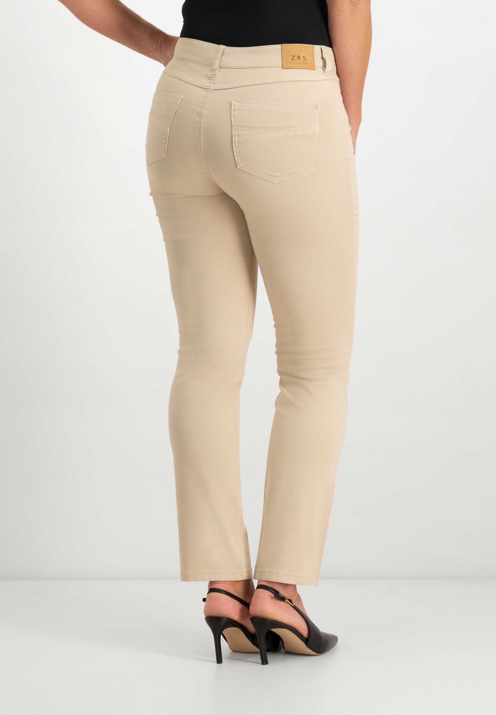 Kora Coloured Straight Pants | Stone