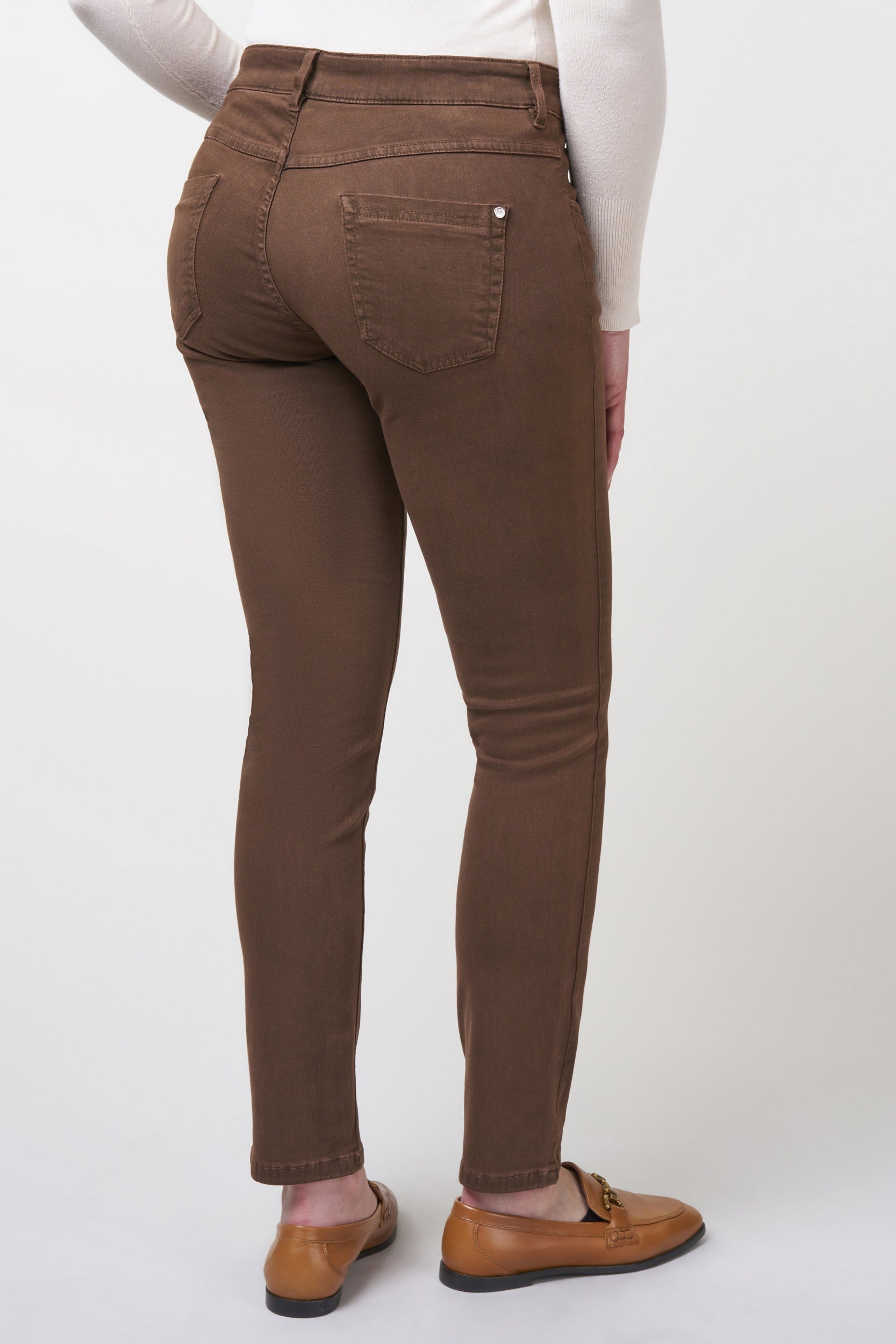 Twigie Coloured Shape-On Straight Jeans | Nougat